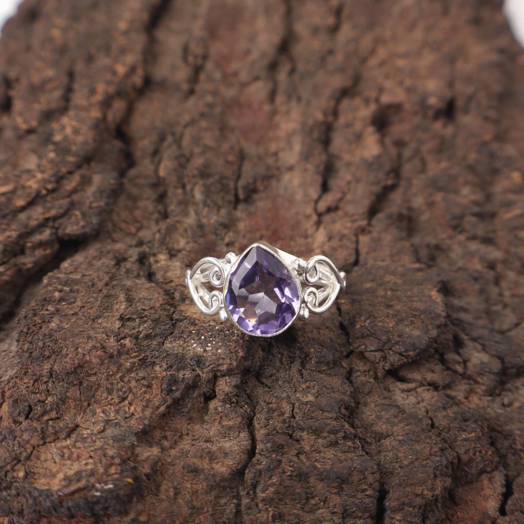 Natural Iolite 925 Sterling Silver Wife Gift Handcrafted Statement Ring Jewelry RR-46-10