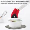 Heat Resistant Baking Hand Mitts Non-slip Kitchen Microwave Mittens  Cooking Tool