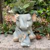 1 piece of creative cute elephant flower pot shape, resin statue ornament, balcony garden and courtyard decoration