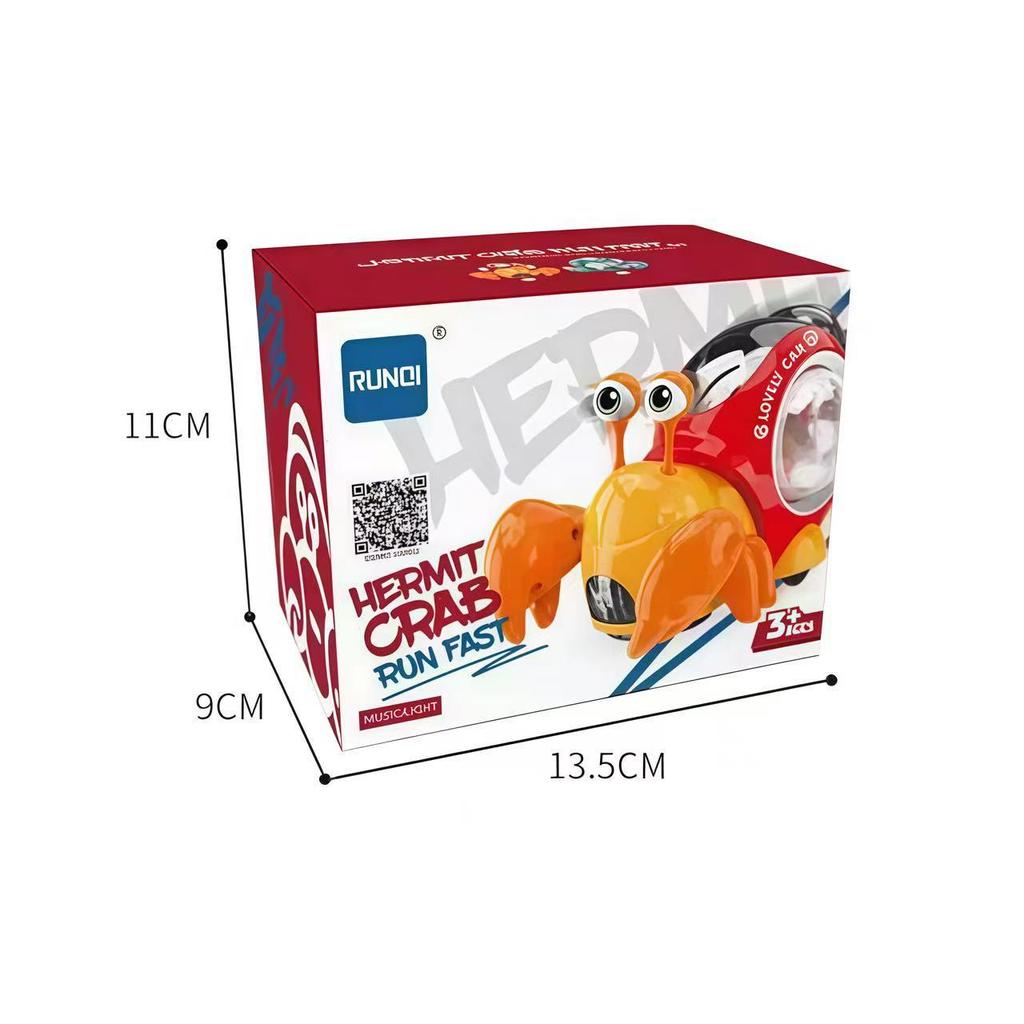 Electric Hermit Crab Toy - Obstacle Avoidance, Music & Light Projection for Kids