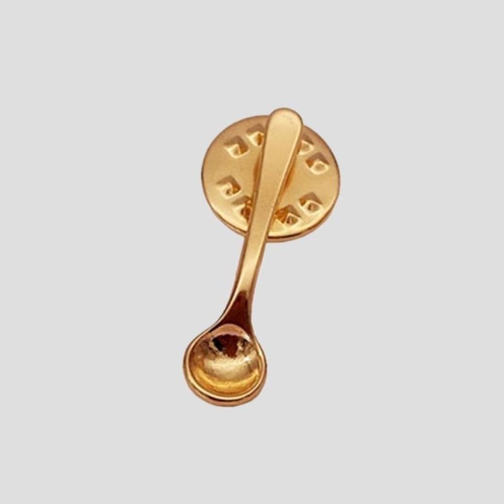 Small Size Coffee Spoon Lapel Pins Creative Metal Metal Badges New Spoon Brooch Denim Jackets