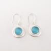 Blue Cat's Eye 925 Fine Silver Gemstone Jewelry Handmade Earrings 1.40" For Mom EE-4-48