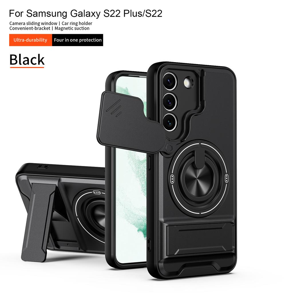 Чехол для Samsung S22 Чехол Galaxy S22+ Чехол для телефона S22 Plus Магнитный складной держатель Magsafe Военная броня Защитная крышка для камеры