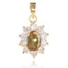 [M7046] - Gold Plated Pendant 'Victorina' Amber White Golden - 12x10 Mm