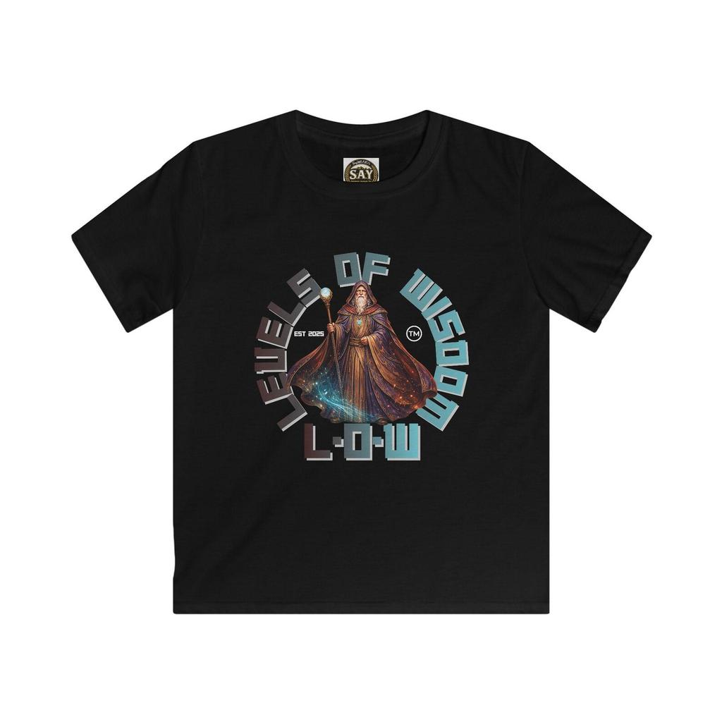 Levels Of Wisdom Wizard Graphic Tee: Mystic Fantasy Apparel