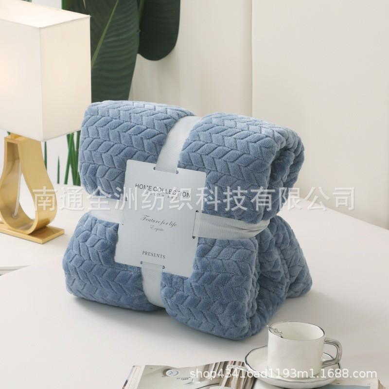 Solid Color Plush Throw Blanket Sofa Bed Office Nap Lightweight Warm All Season Cotton Feel Soft Modern Minimalist Design