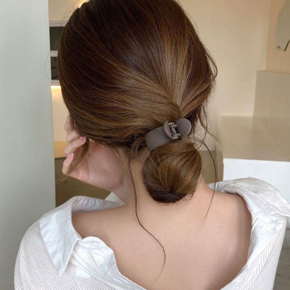 Solid Color Small Hair Claw Clips Simple Barrette Fashion Ponytail Hair Clip  Women