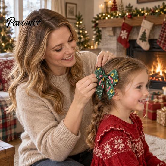 Decorative Bows for Gift Boxes Christmas Bow Hair Clips Women and Girls, Festive Accessories, Durable Kids And Adults Non Slip Barrettes Holiday