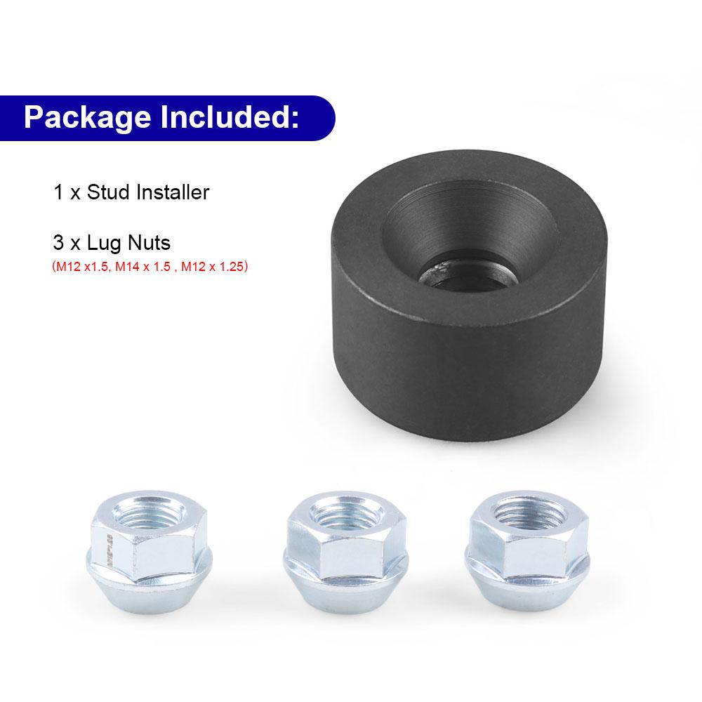 Wheel Stud Installer Tool Wheel Bolt Installer With 3/4" Hex Wheel Lug Nuts 12x1.5, 12x1.25,14x1.5 For Most Car/Light-Duty Truck