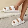 Extra Wide Women'S Fashion Fleece Slides - Comfortable Non-Slip Sole Open-Toe Design - Stylish Indoor Shoes