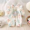 Super Cute Princess Baby Girl Chinese Style Romper - Spring/Autumn Double Layer Outfit for 100 Days To 1 Year Old
