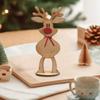 Christmas Freestanding Reindeer Holiday Wooden Standing Reindeer Tabletop Decoration for Xmas Dinner Table Decor