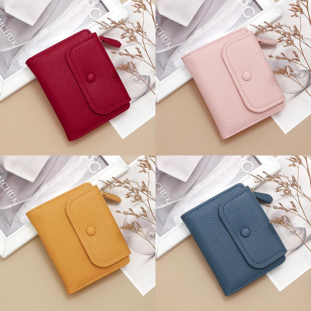 Minimalist Pu Zipper Coin Purse With Card Storage For Daily Use