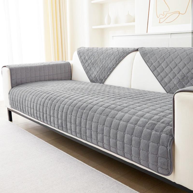 Однотонный нескользящий чехол для дивана, утолщенный мягкий плюшевый диван, подушка, полотенце для гостиной, мебель, декор, чехлы, чехлы для диванов