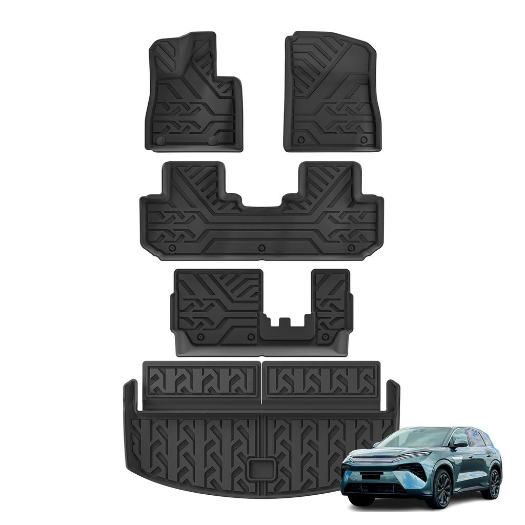 LUCKEASY Left Drive for BYD Tang L/Atto 8/Sealion 8 2025 2026 7Seats (Built-in Refrigerator Model) Car Floor Mats Cargo Trunk