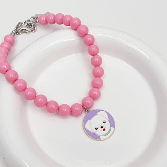 Ожерелье для домашних животных, ошейник из бисера, аксессуары для маленьких собак, невыцветающий искусственный жемчуг, регулируемые украшения для домашних животных