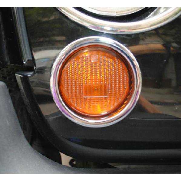 For Jeep Wrangler JK 07-17 2pcs Front Bumper Turn signal light Cover trim Chrome