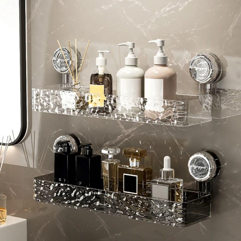 Removable Suction Cup Storage Rack Waterproof Cosmetic Storage Box Wall-Mounted Shelf Rack Kitchen
