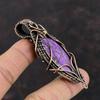 Пурпуритовый кулон, обернутый медной проволокой, кулон из натурального драгоценного камня, кулон с камнем рождения, обернутый медной проволокой, ювелирные изделия для подарка, кулон ручной работы