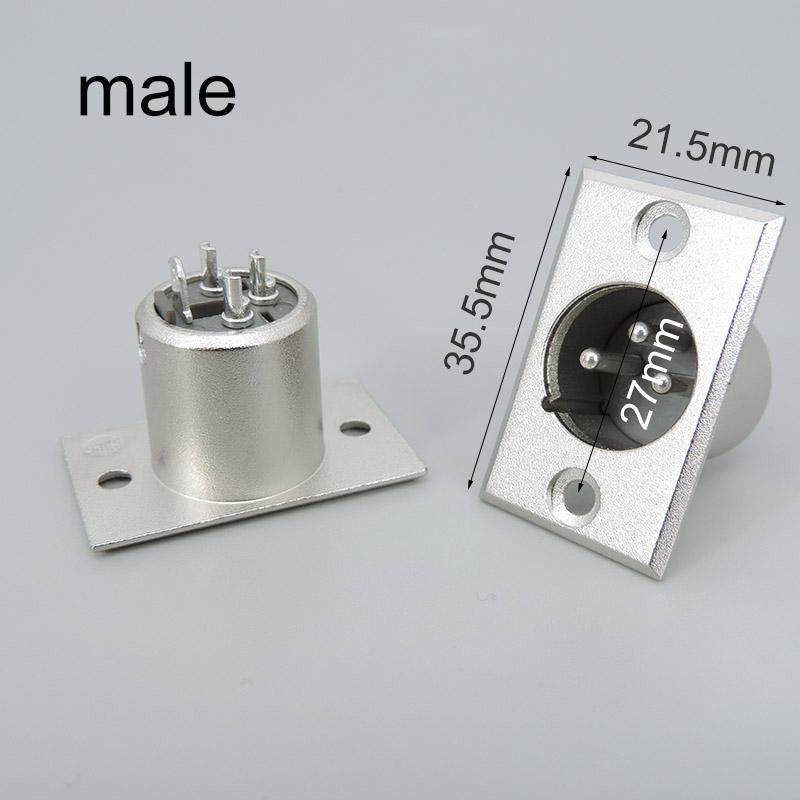 XLR 3-контактный разъем «папа» и «мама» для монтажа на панели Разъем питания на корпусе Тип гнезда Корпус квадратной формы Металл для подключения гарнитуры