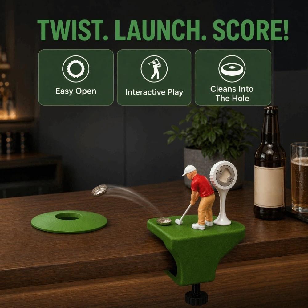 Beer Golf Swing Bottle Opener Fun Bottle Cap Catcher Golf Ball Themed Bottle Opener Kitchen
