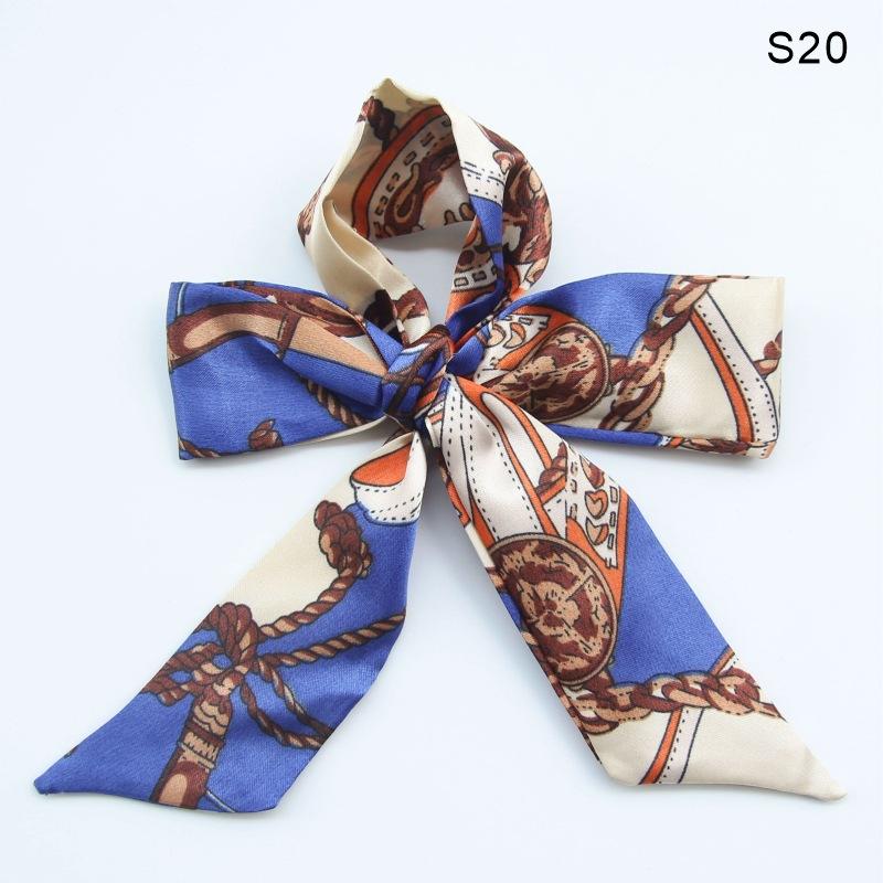 Good Ties Ribbon Small Scarves Silk Spring and Summer Long Scarves Girls Thin Narrow 4cm*85cm Hair Band Bundled