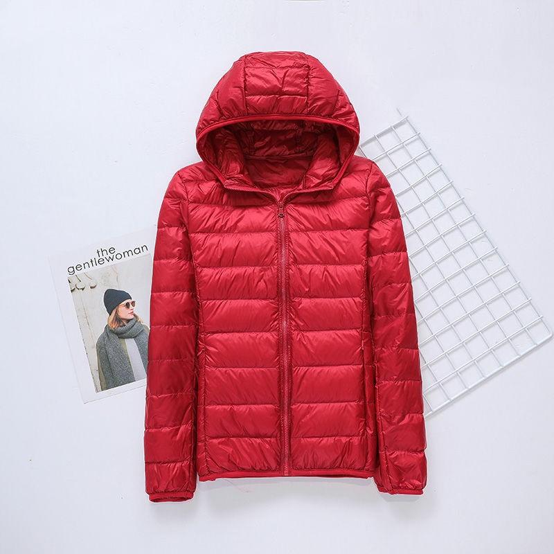 Женская короткая куртка-пуховик, легкая, теплая и тонкая, корейская версия белой куртки с капюшоном на утином пуху