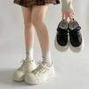 Толстая подошва белого цвета, универсальные туфли на толстой подошве белого цвета, женские, новинка 2025 года, легкая спортивная обувь на осень