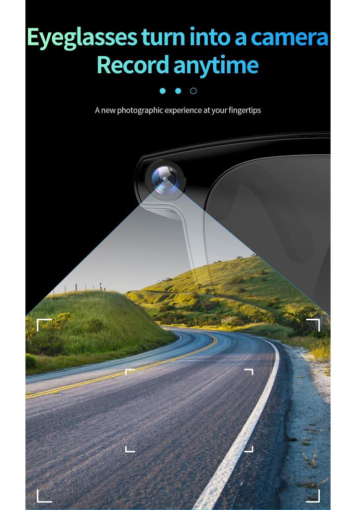 CY01 Smart Glasses: 800W Pixel Camera, AI Translation, Video/Meeting Recording, Object Recognition, Calls, Bluetooth Connectivity.