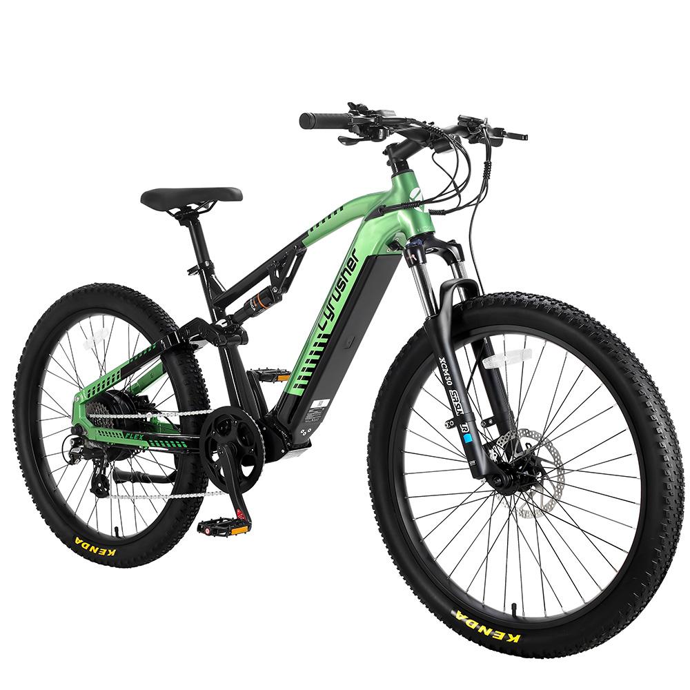 Cyrusher Flex Full Suspension Electric Bike, 48V 15Ah LG Battery,Shimano 8-Speed