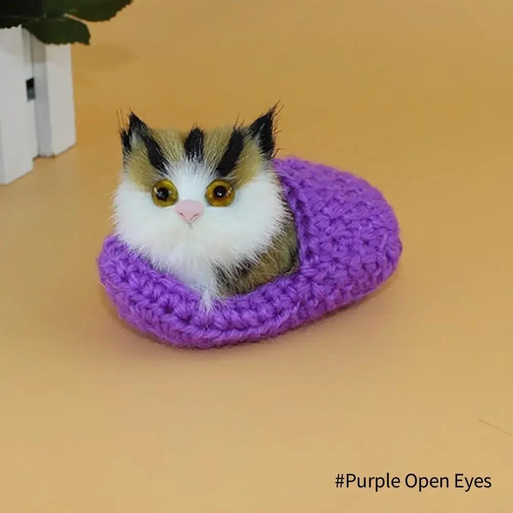 Stuffed Toys Lovely Simulation Animal Doll Plush Sleeping Cats Toy With Sound Kids Toy Decoration Birthday Gift For Children