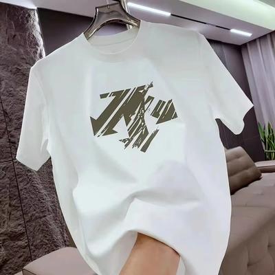 Летний Новый Модный Тренд Унисекс Круглый Вырез Короткий Рукав Футболка Модный Повседневный Принт Универсальный Топ Одежда для Ежедневного Передвижения
