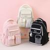 Korean Young Girls Kawaii Backpack Teen Students School Bags Sweet Cute Daypack Large Capacity Multiple Pockets Travel Rucksack