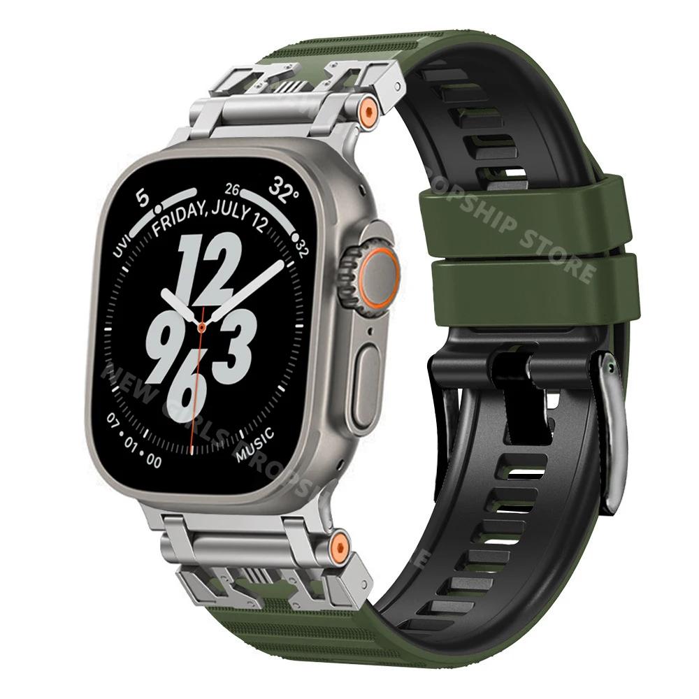 Силиконовый спортивный ремешок для Apple Watch 10 46 мм Ultra 1 2 49 мм Мягкий плетеный браслет для Iwatch Series 9 8 7 6 5 4 Se 45 мм 44 мм Ремешок