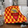 Roma Football Club Emblem Flannel Blanket, Soft Polyester, Modern Design, All-Season for Camping, Travel, Gifts for holidays or birthdays