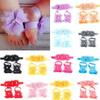 Newborn Infant Baby Girls Headband Foot Flower Elastic Hair Band Accessories