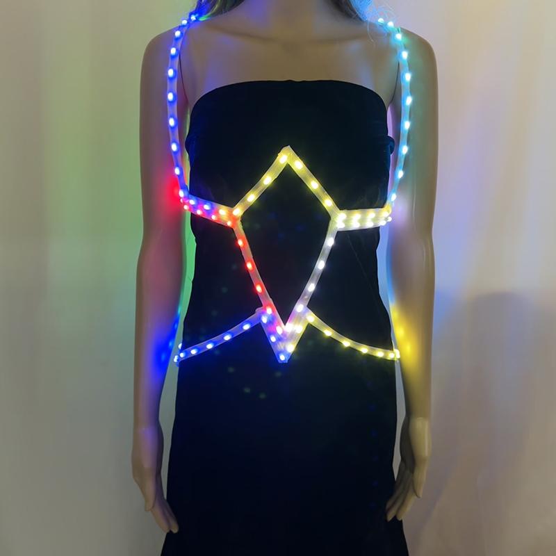 LED Corset for Sexy Lady Application Control Luminous LED Waist Corset Bar Dance Carnival Performance Costume Accessories