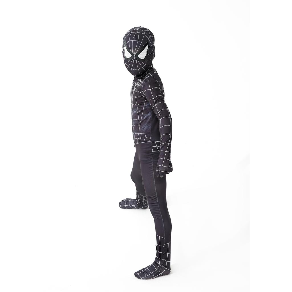 biack spider man Superhero Costume Bodysuit for Spandex Zentai Halloween Cosplay Jumpsuit 3D Style