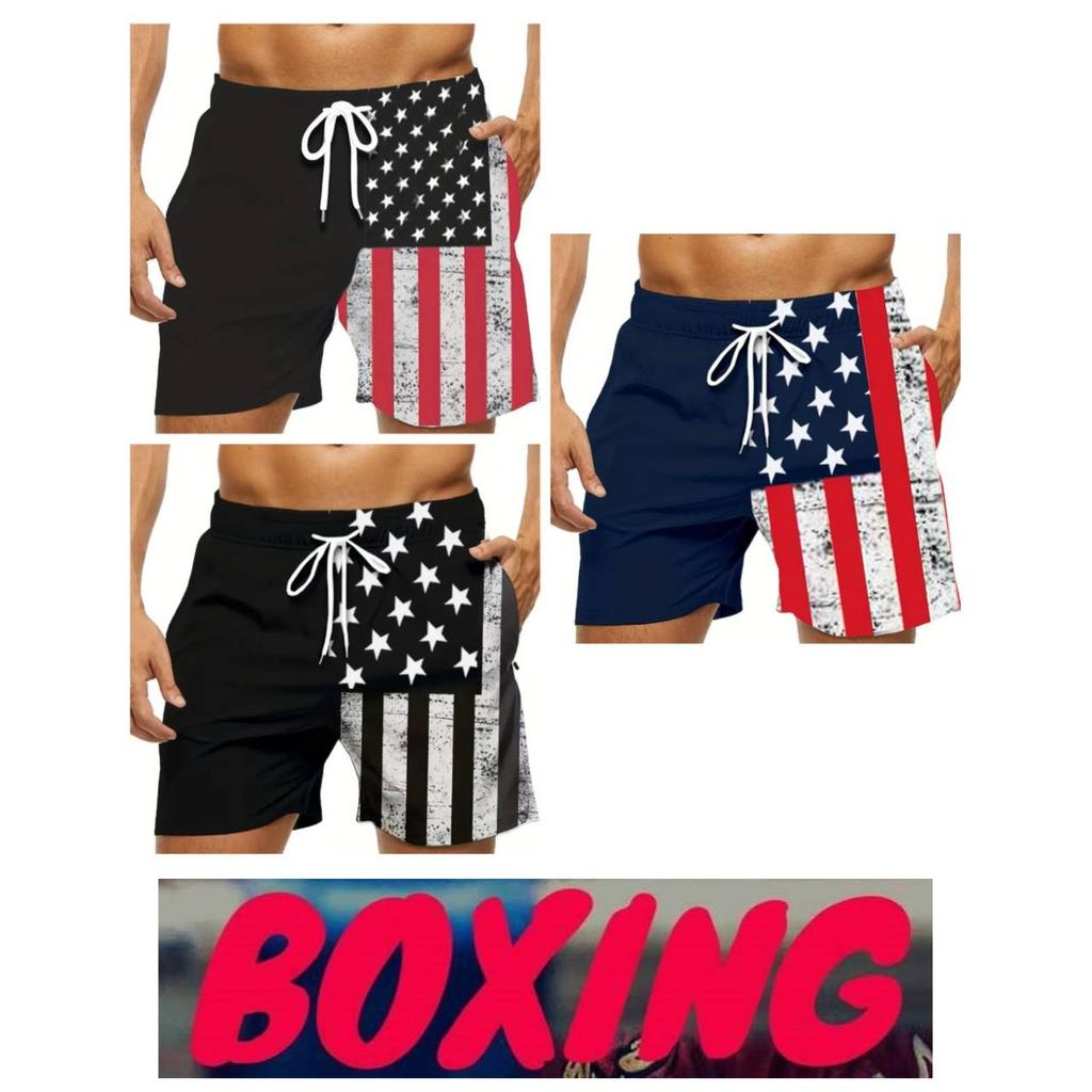 Боксерские шорты, штаны, флаг США, Америка, 3D-принт, тренировочные, смешанные боевые искусства, унисекс, мужчины, женщины, быстросохнущие, для фитнеса, спортзала, спорта, тренировок, повседневной уличной одежды