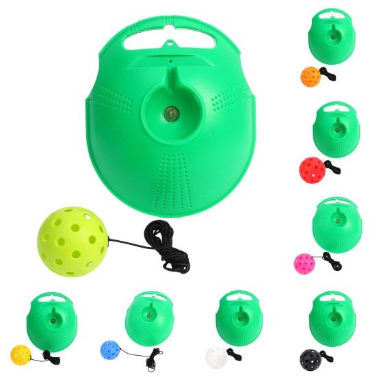 Portable Pickleball Trainer Rebound Ball Set with Anti-Slip Base Durable Elastic Strings Pickleball Training Tool