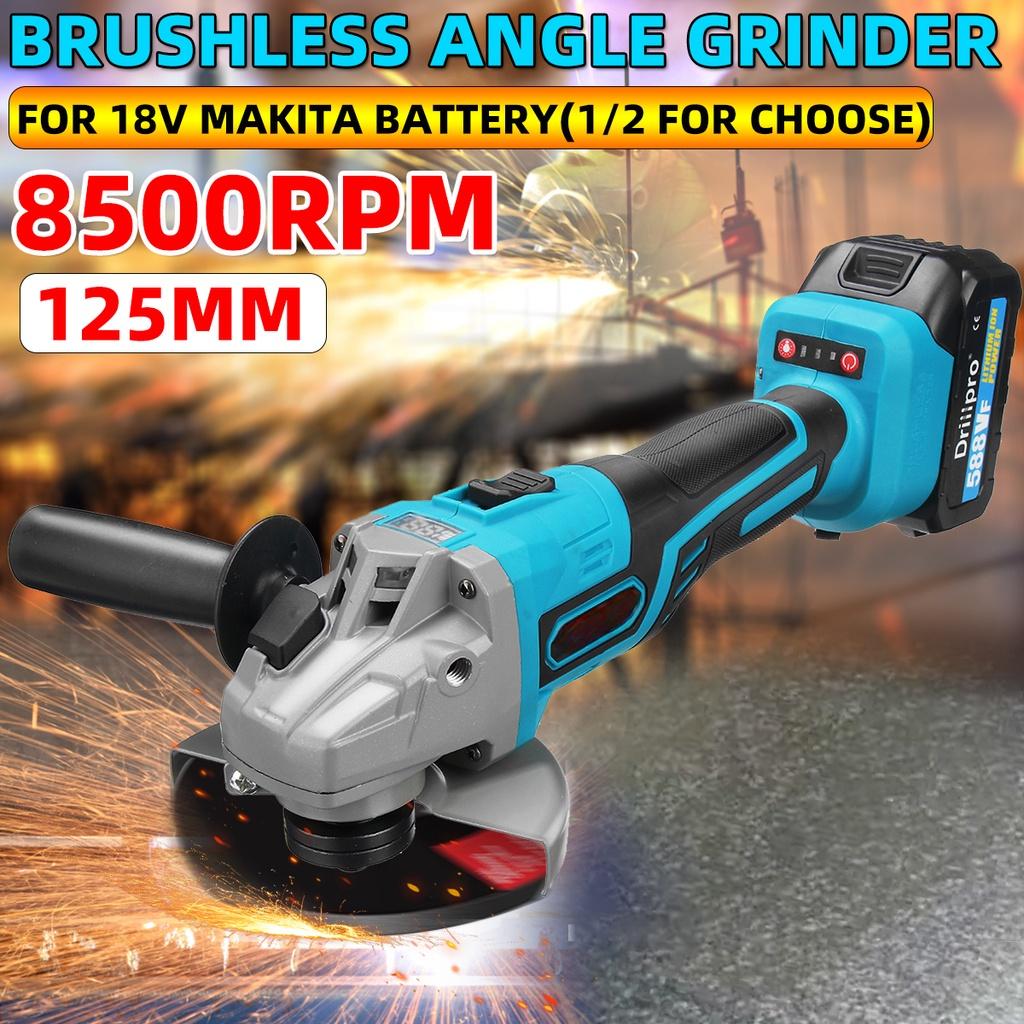 125MM 588VF Brushless Electric Angle Grinder Digital Display Cutting Machine Power Tools + Lithium-Ion Battery For 18V Battery New