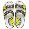 Smiley X Crocs Classic Уличные Шлепанцы на Плоской Подошве Черно-Желтые Унисекс