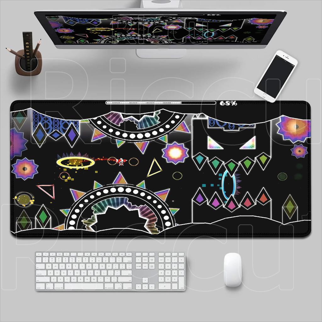 Geometry Dash Speed Gaming Table Carpet HD Printing Cool Mousepad XXL Computer Office Cabinet Rug 90x40cm Accessories Laptop Mat
