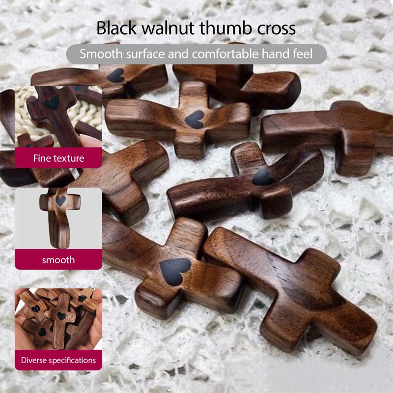 5 шт. ручной работы деревянный крест Мое сердце, деревянные кресты Крест Мое сердце деревянный, карманный крест для снятия стресса, ручной крест, деревянный крест украшение подарок