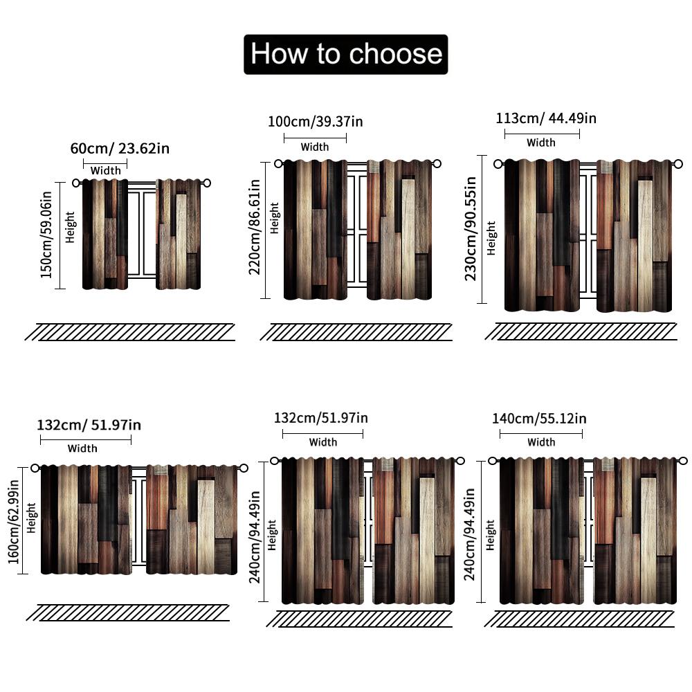 2 шт.   весенне-летние Занавески полоскирустикальвинтаждерево Светофильтрующие полупрозрачные Занавески Полиэстер Тканый Наружные Украшения