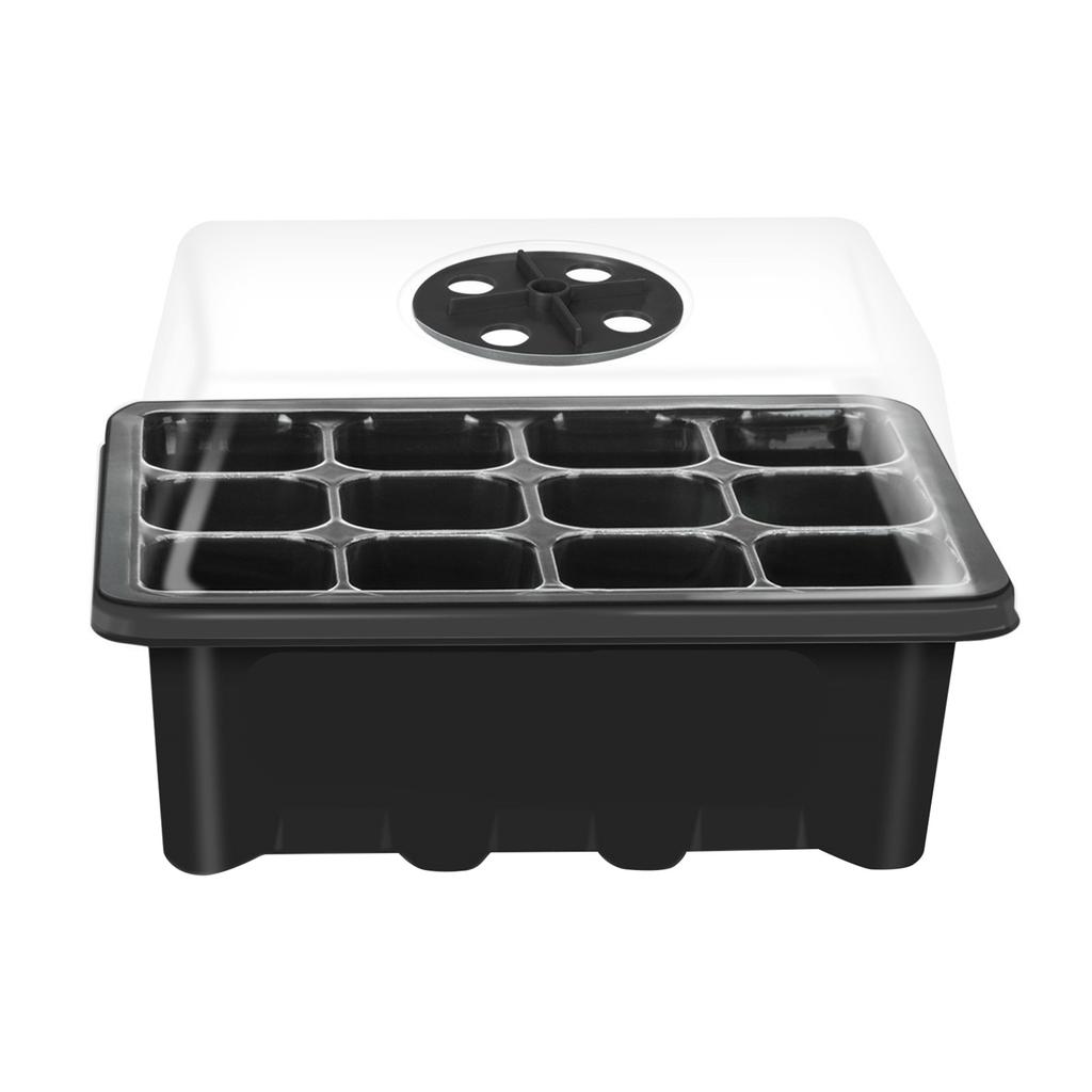 10 Set Seed Trays Seedling Starter Tray (12 Cells Per Tray)with Adjustable Dome Lids and Base Plus
