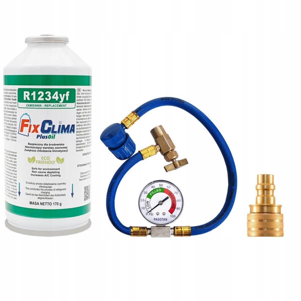 R1234YF AIR CONDITIONING REFILL KIT + ADAPTER