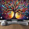 Lively Room Decoration Color  burst Tree of Life Wall Art Room Decorating Item Party Backdrop Aesthetic Living Room Decor Anime