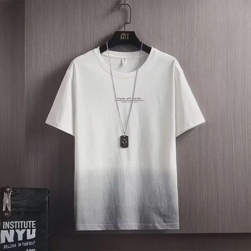 Мужская летняя футболка свободного кроя Ice Silk с короткими рукавами