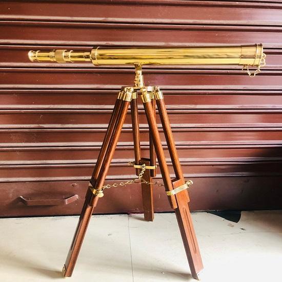Латунный телескоп на деревянном штативе 40,64 Морской телескоп Золотой телескоп Декор